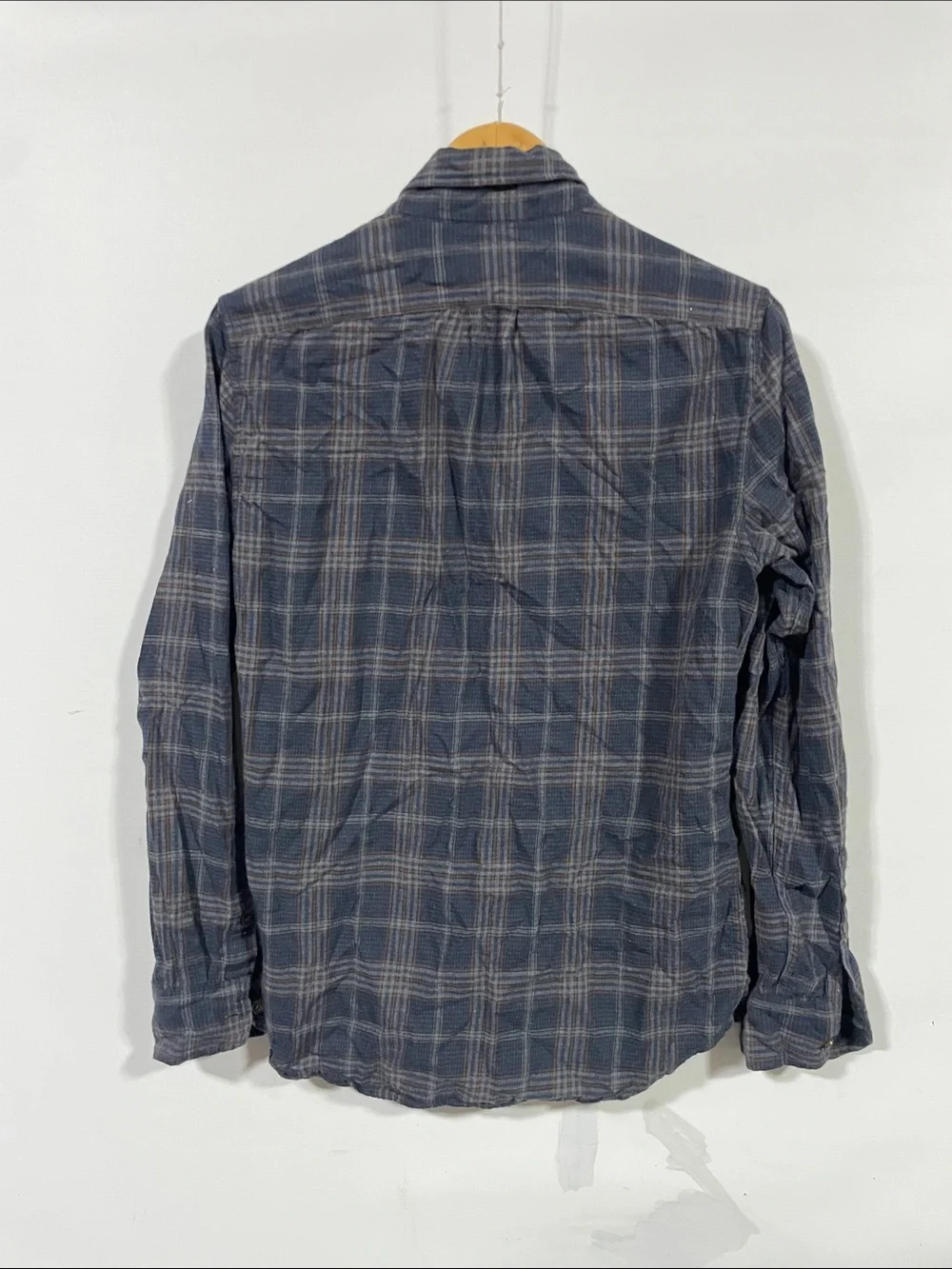 J. Crew Men's Navy and Gray Plaid Button-Down Shirt